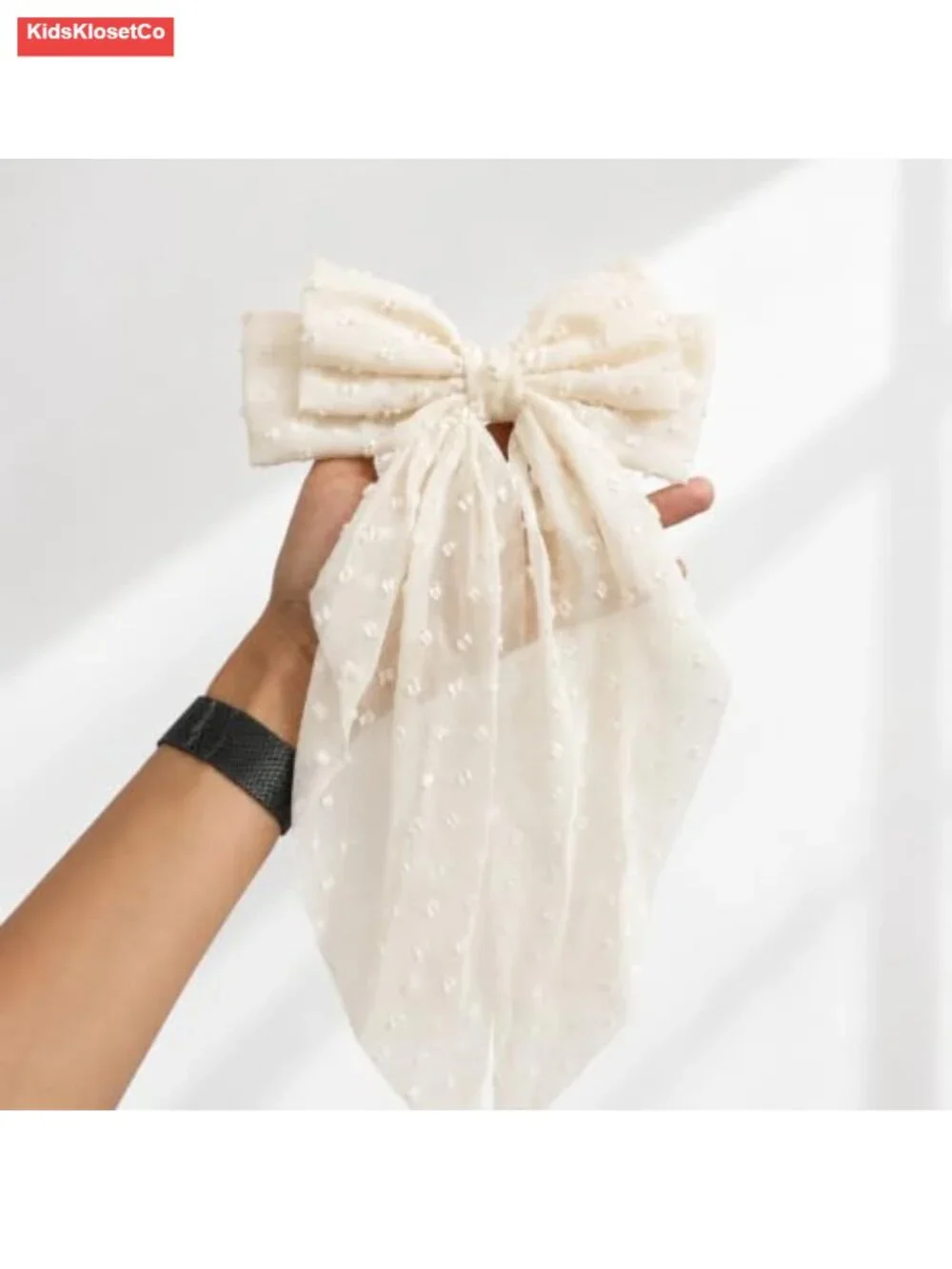 Oversized Chiffon Hair Bow Clips for Women, Large Long Tail Barrettes for